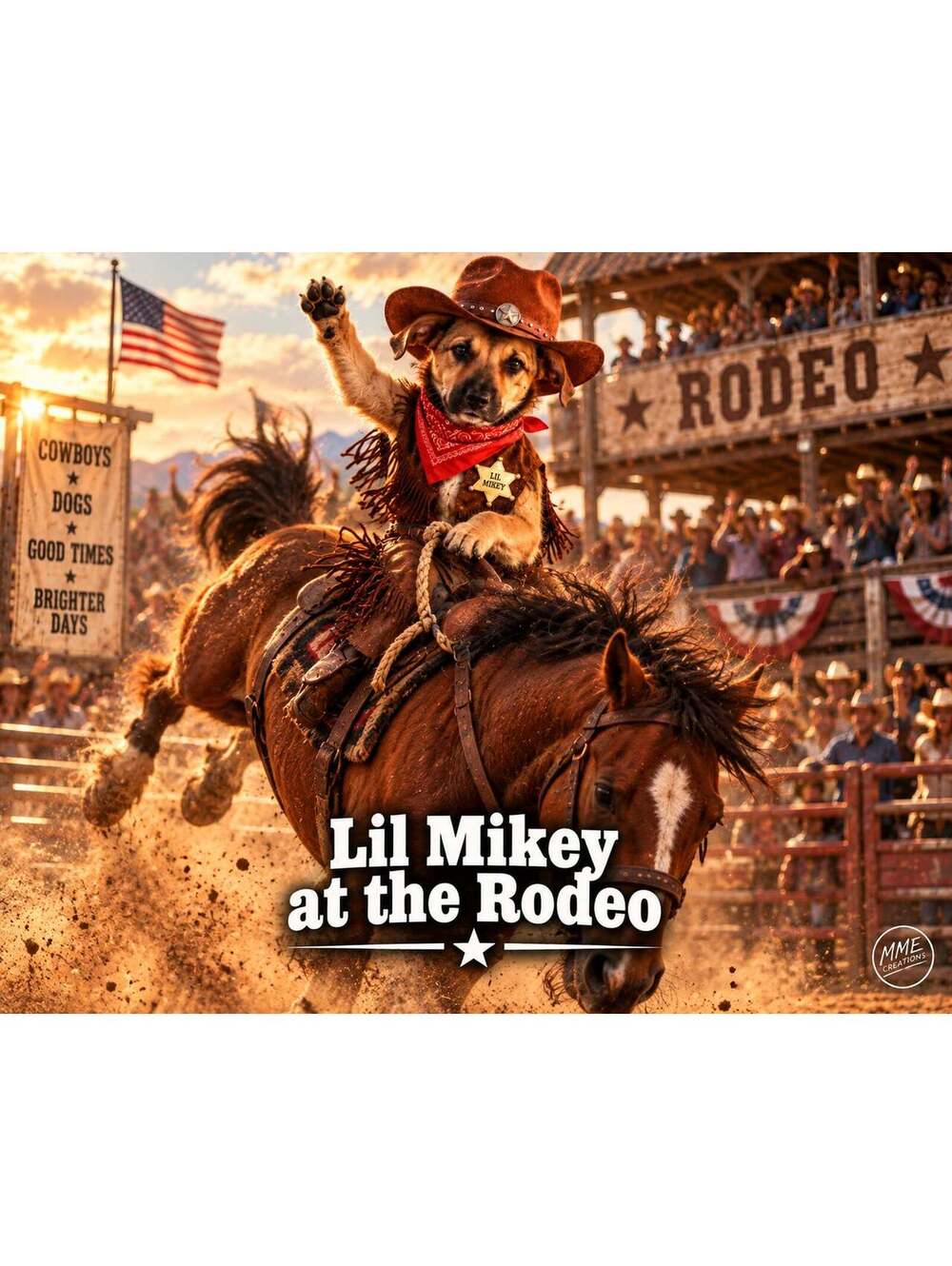 4832 Pet Pics Turn Your Dog Into a Cowboy –Rodeo Custom 8x10 Print